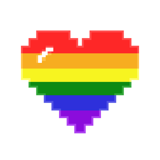 Rainbow Pixel Heart